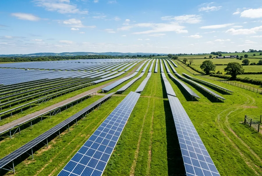 Freiflächen-Photovoltaikanlage auf landwirtschaftlicher Fläche